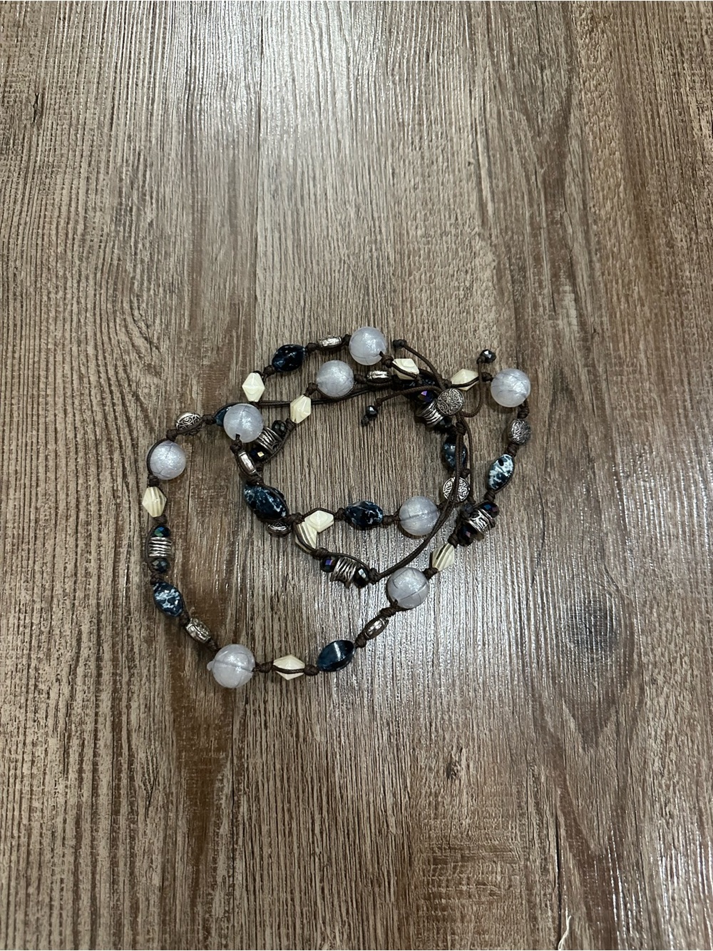 Beaded Multi-Color Versatile Wrap Jewelry- Brown, Black & Cream